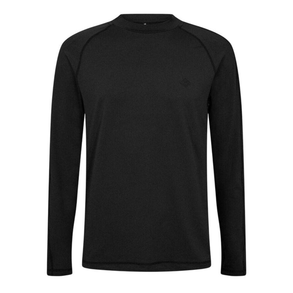 The Couture Club Mens Rubberised Logo Fitted Long-Sleeved Top / Black